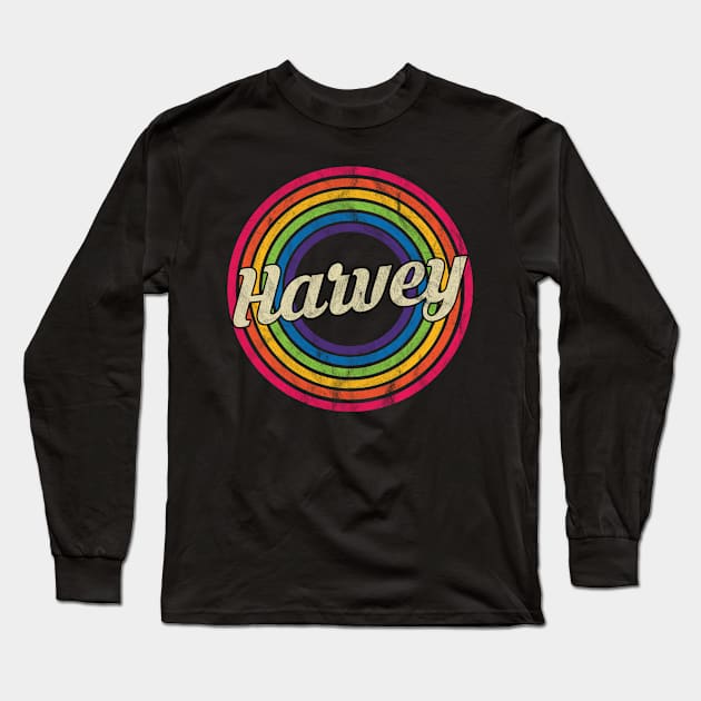 Harvey - Retro Rainbow Faded-Style Long Sleeve T-Shirt by MaydenArt